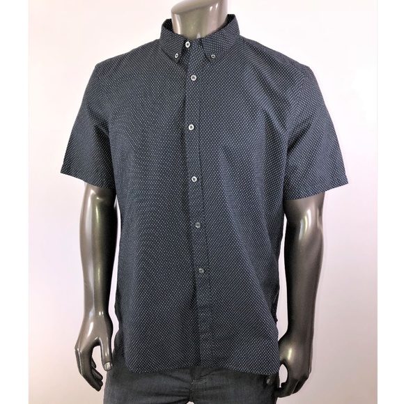 French Connection Navy Blue Button Down With White - Picture 1 of 4